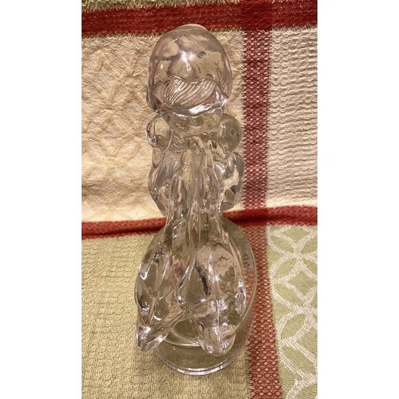 L.E. Smith Art Glass "Goose Girl " 6” Clear Figurine Decoration - Picture 2 of 10